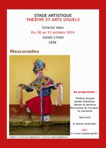 Stage théâtre et arts – vacances de la Toussaint 2024