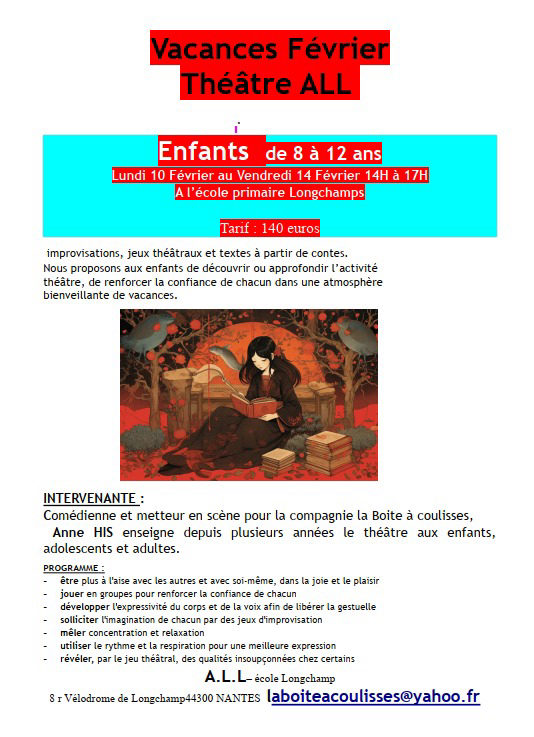 Stage pendant les vacances de février