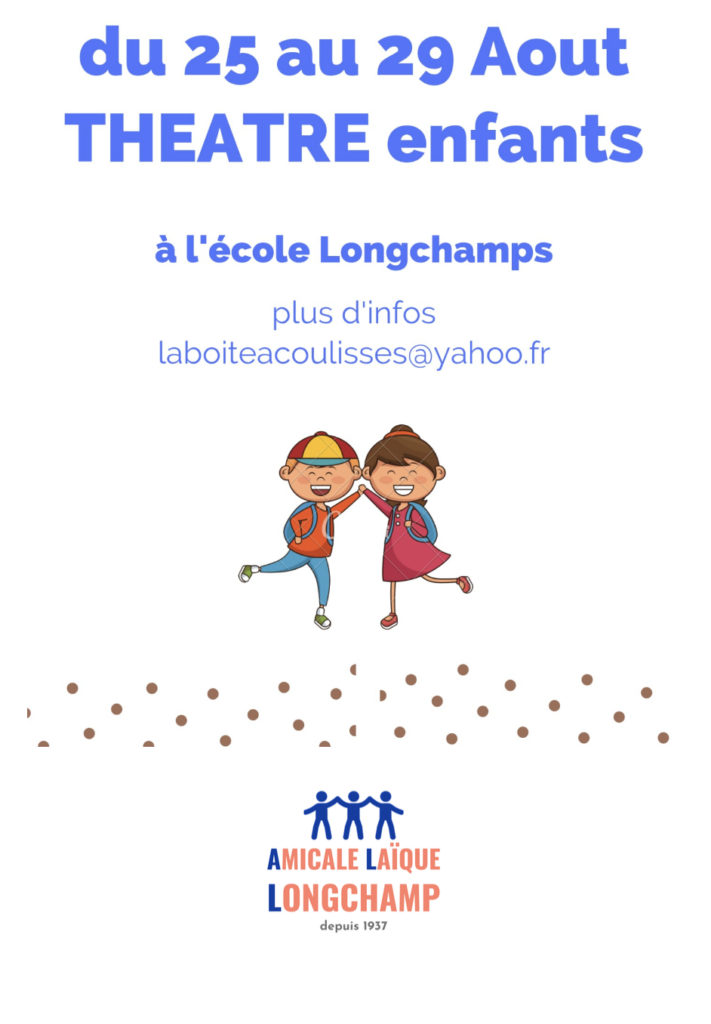 Stage théâtre enfants du 25 au 29 août 2025
